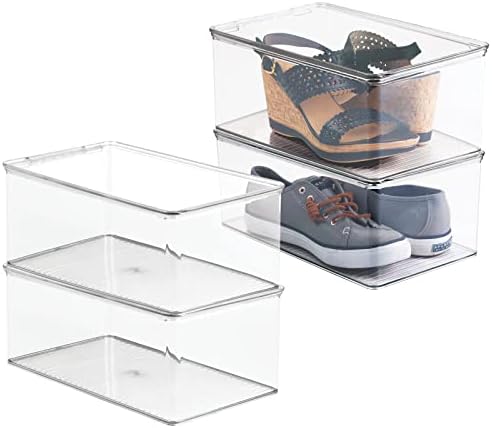 mDesign Stackable Plastic Closet Storage Container Bin Box by mDesign