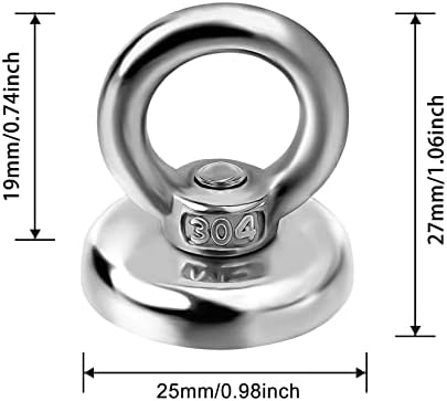 VNDUEEY Magnetic Hooks Heavy Duty 10 Pack, 60 lbs Pulling Force Rare Earth - Image 2