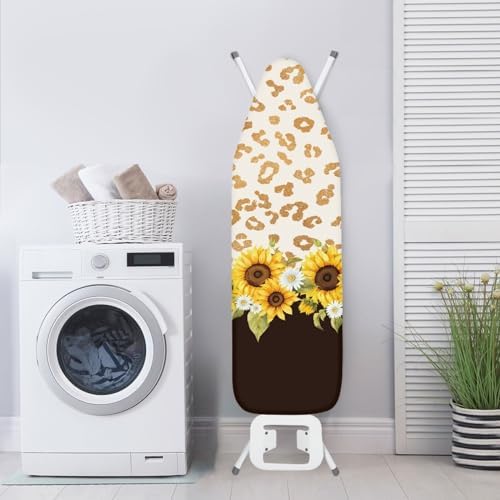 GLENLCWE Sunflower Leopard Print Ironing Board Cover, 54x15 inches, Floral Iron - Image 3