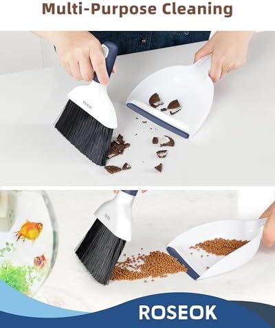 ROSEOK Mini Dustpan and Brush Set, Small Broom and Dust Pan - Image 5