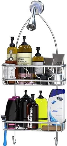 Simple Houseware Stainless Steel Hanging Shower Head Caddy Organizer - Image 4
