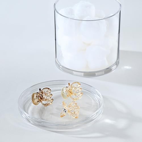 SheeChung 3 Pack Clear Stackable Qtip Holder Mixed Sizes - Image 2