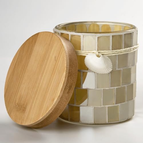 Mosaic Thick Glass Bathroom Qtip Holder, 1 Pack - Image 2