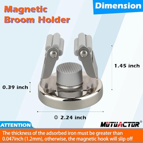 MUTUACTOR Magnetic Broom Holders, 10lbs No Drilling Anti-broken Magnetic Hooks - Image 5