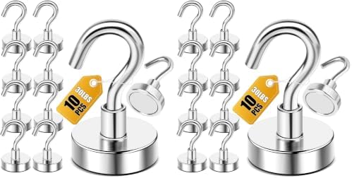 DIYMAG Magnetic Hooks, Strong Magents 20 Pack 30lbs by DIYMAG