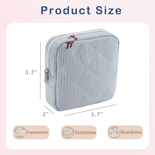 RSRSLEII Mini Quilted Striped Makeup Pouch - Image 4