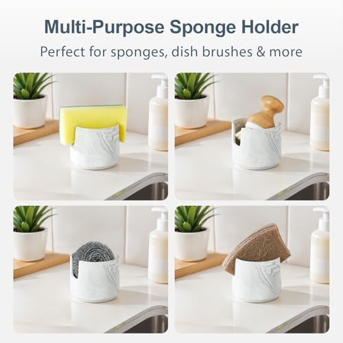 ONEMORE Ceramic Sponge Holder for Kitchen Sink, Dish Sponge Holder - Image 3