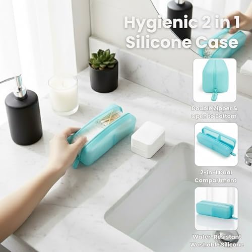 Cotton Pad Swab Travel Case, 2-in-1 Waterproof Organizer - Image 5