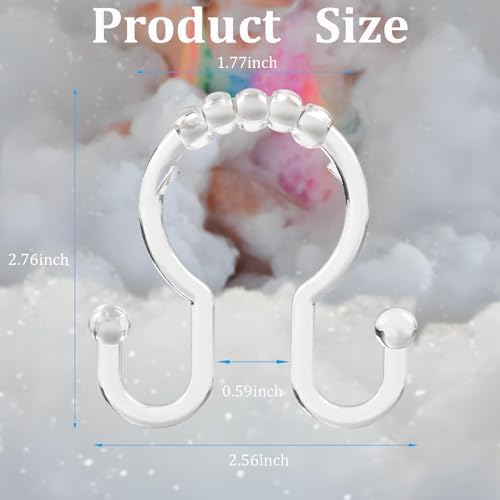 Resze Plastic Shower Curtain Hooks - Image 2