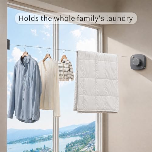Retractable Clothesline Indoor/Outdoor, Portable Non-Sagging Wall Mounted - Image 4