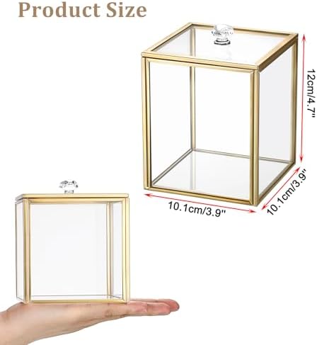 Hipiwe Gold Glass Vanity Box Vintage Apothecary Jars - Image 4