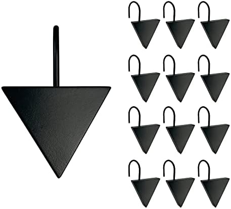 Triangle Shower Curtain Hooks, Decorative Bathroom Curtain Rings by Sunlit