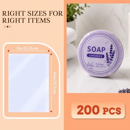 WIKDAY Heat Shrink Wrap Bags 200 PCS 6x10 Inches Cellophane Bags Wrapping - Image 2