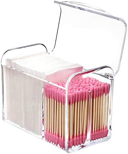 Square Acrylic Cotton Ball Pads Gauze Swab Holder Organizer Q-tip Dispenser - Image 5