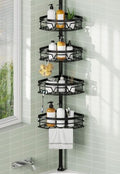 KEGII Corner Shower Caddy Tension Pole, Fan-Shaped Large Capacity Organizer by KEGII
