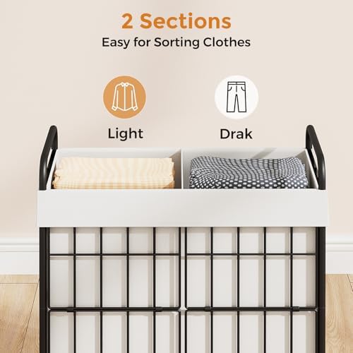 100L 2-Section Laundry Hamper - Image 3