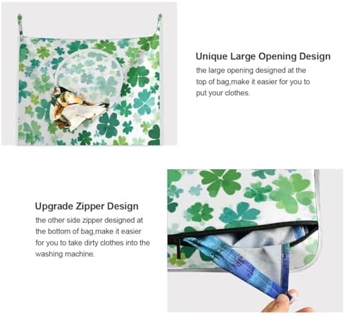1PC Hanging Laundry Hamper Bag Over the Door Laundry Hamper Wall Hamper Large - Image 4