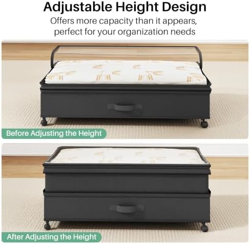 Kitstorack 2Pack Height-adjustable Under Bed Storage - Image 6