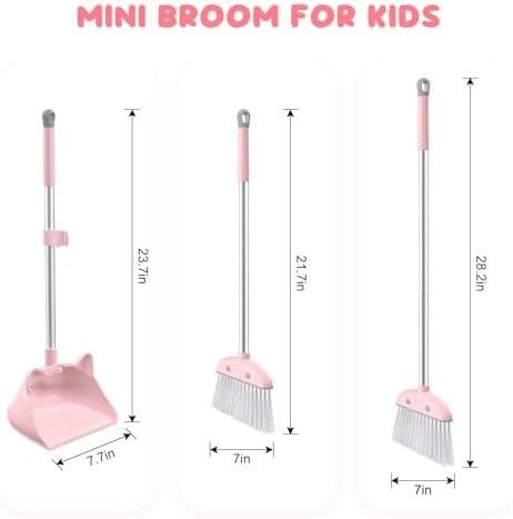 Mini Broom with Dustpan for Kids, 28-in Handle Kids Broom and Dustpan Set for - Image 2