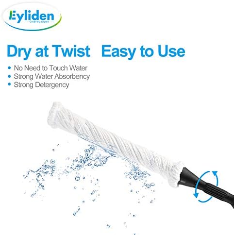 Eyliden Mop with 2 Reusable Microfiber Heads, Easy Wringing Twist Mop - Image 4
