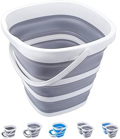 Collapsible Bucket 10L 2.6 Gallon Cleaning Bucket Mop Bucket Folding Foldable by Craftend