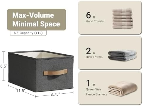 3-Pack Closet Storage Bins, Foldable Fabric Storage Baskets - Image 3