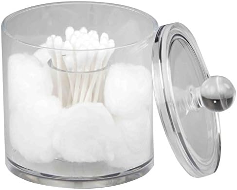 Home Basics Acrylic Cotton Ball and Swab Holder, Q-tip Storage Organizer by HomeBasics