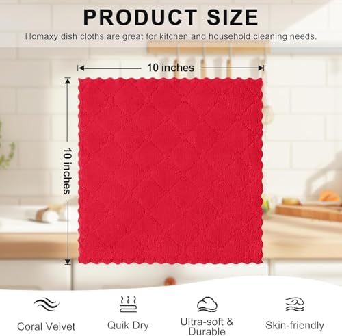 Homaxy 24 Pack Super Soft Absorbent Dish Cloths - Image 5