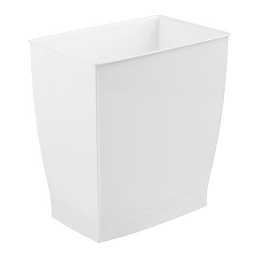 iDesign Small Plastic Bathroom Trash Can, Slim Rectangle - Image 9