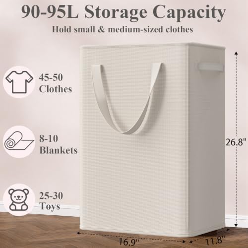 Optish 90L Slim Laundry Hamper, Baby Hamper - Image 3