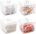 Hedume 4 Pack Swabs Dispenser Holder, 15 Oz Clear Acrylic Canister Set by Hedume