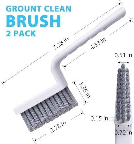 Lumkew Grout Cleaner Brush V Shape, Stiff Grout Cleaning Brushes - Image 7
