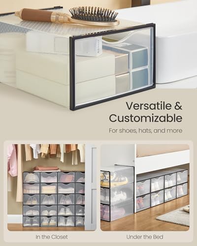 SONGMICS Shoe Boxes, Stackable Sneaker Containers - Image 6