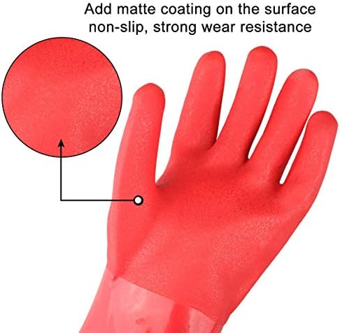 Eiito Extra-Long 26" Rubber Pond Gloves, Chemical Resistant PVC Reusable Heavy - Image 3