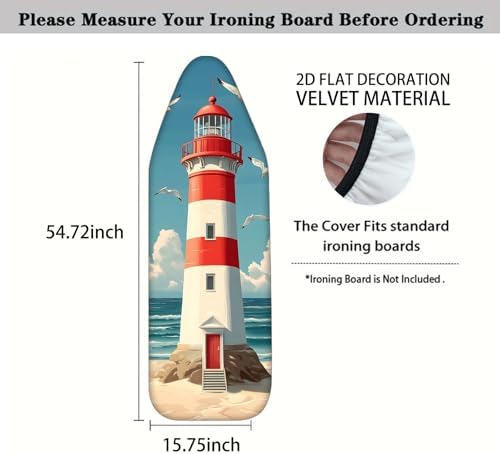 Nuxovilar Lighthouse Seagulls Ironing Board Cover 15x54 Polyester - Image 4