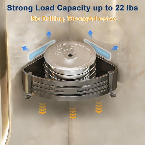 Corner Shower Caddy, No-Drilling Adhesive Shower Shelves - Image 3