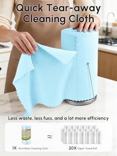 Microfiber Cleaning Cloths Roll 225 Pack 12x12 Inch Lint Free - Image 2