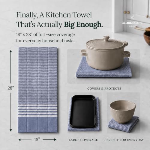 Cloud Scape Pack of 12 Kitchen Towels, Absorbent & Oversized - Image 3