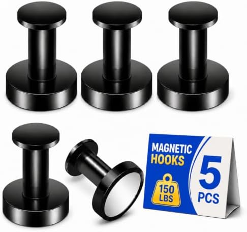 Grtard 5 PCS Strong Magnet Hooks Heavy Duty, 150 lb Magnetic Hooks by Grtard