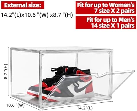 Clear Shoe Organizer, Stackable Shoe Display Case, Shoe Box Storage Bins - Image 2
