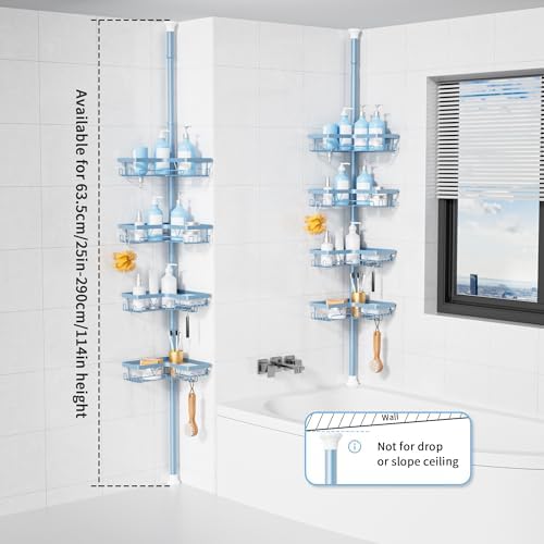 KEGII Shower Caddy Tension Pole, L-Shaped Corner Bathroom Organizer - Image 6