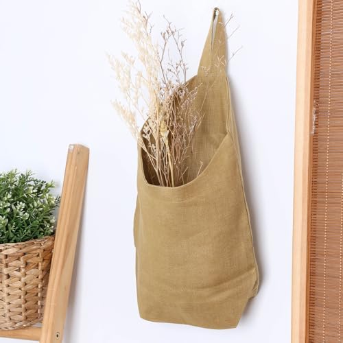 100% Linen Hanging Storage Bags Baskets 2 Pcs, Small Wall Storage Bag - Image 3