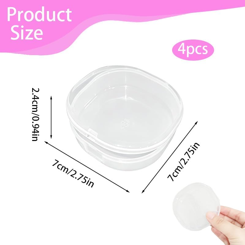 4Pcs Plastic Cotton Pads Holder, Portable Travel Dispenser - Image 2