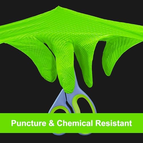 GLOVEWORKS Green Nitrile Gloves 8 Mil Heavy Duty Texture Large - Image 6