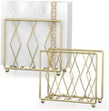 2 Pack Gold Napkin Holders for Table, Metal Set for Kitchen Counter by LWSFF