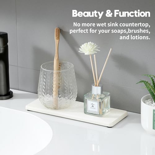2PCS 10"x 5" Large Bathroom Sink Vanity Trays, Water Absorbing Diatomite Stone - Image 5