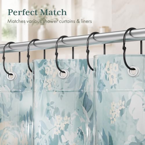 Bathway Shower Curtain Rings Black Shower Curtain Hooks, Shower Rings - Image 7