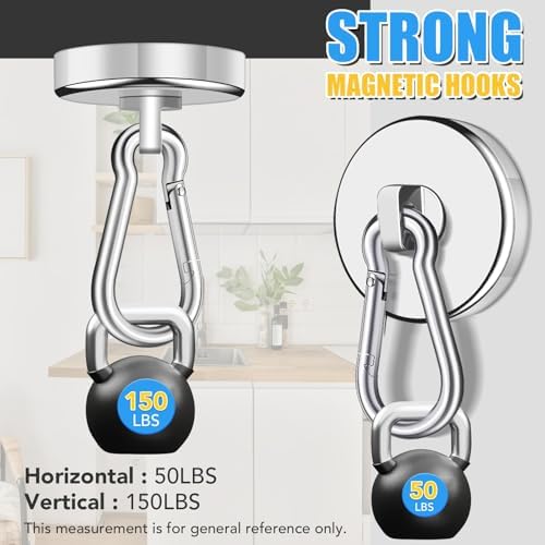 Magnetic Hooks Heavy Duty 150Lbs, 4 Pack Super Strong Magnetic Hooks - Image 3