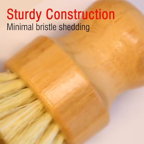 5-Pcs Bamboo Vegetable Brush, Natural Bristle Dish Brush - Image 4