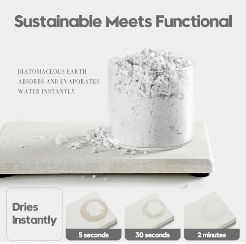 Razborci 4PCS Bathroom Sink Vanity Trays, Diatomaceous Earth Quick Stone Drying - Image 4